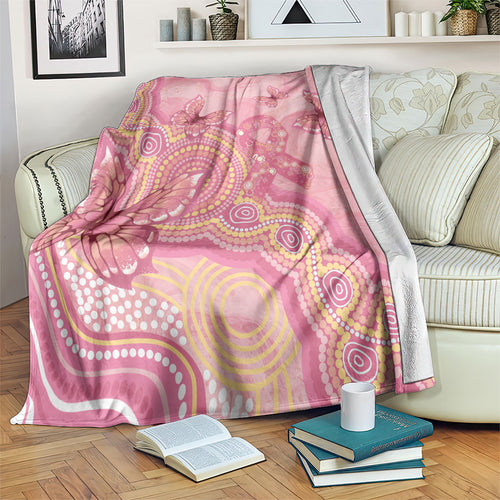 Dreamy Butterfly Collar Australia Breast Cancer Pink Blanket Indigenous Art