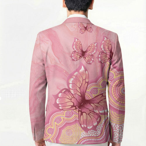 Dreamy Butterfly Collar Australia Breast Cancer Pink Blazer Indigenous Art