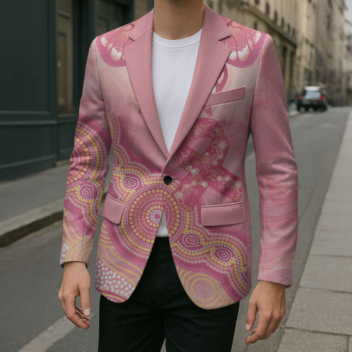 Dreamy Butterfly Collar Australia Breast Cancer Pink Blazer Indigenous Art