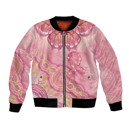 Dreamy Butterfly Collar Australia Breast Cancer Pink Bomber Jacket Indigenous Art
