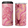 Dreamy Butterfly Collar Australia Breast Cancer Pink 4 in 1 Can Cooler Tumbler Indigenous Art