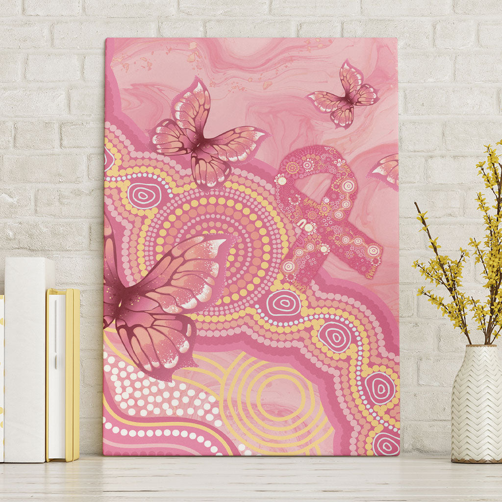 Dreamy Butterfly Collar Australia Breast Cancer Pink Canvas Wall Art Indigenous Art