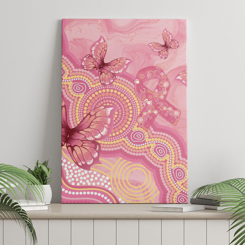 Dreamy Butterfly Collar Australia Breast Cancer Pink Canvas Wall Art Indigenous Art