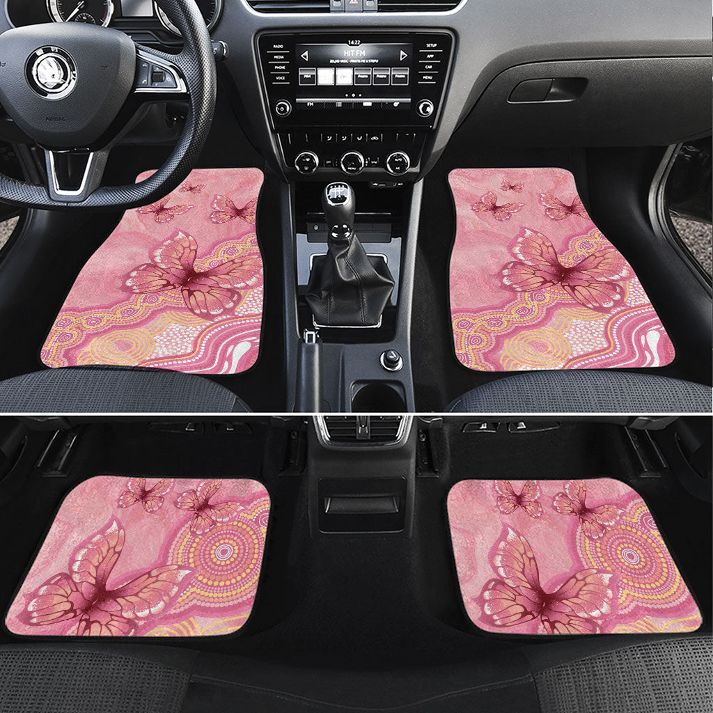 Dreamy Butterfly Collar Australia Breast Cancer Pink Car Mats Indigenous Art
