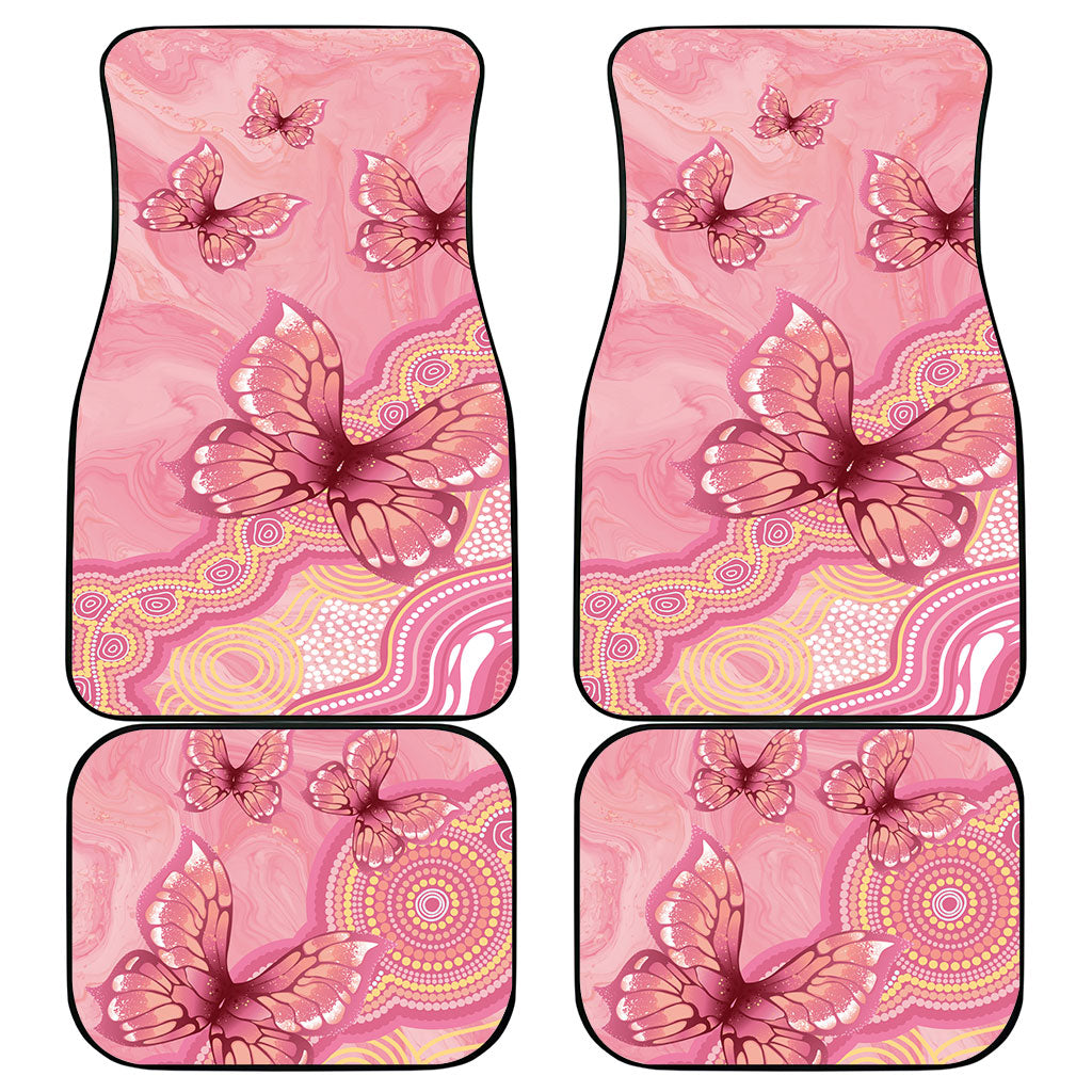 Dreamy Butterfly Collar Australia Breast Cancer Pink Car Mats Indigenous Art