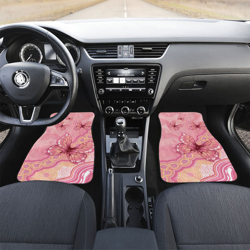 Dreamy Butterfly Collar Australia Breast Cancer Pink Car Mats Indigenous Art