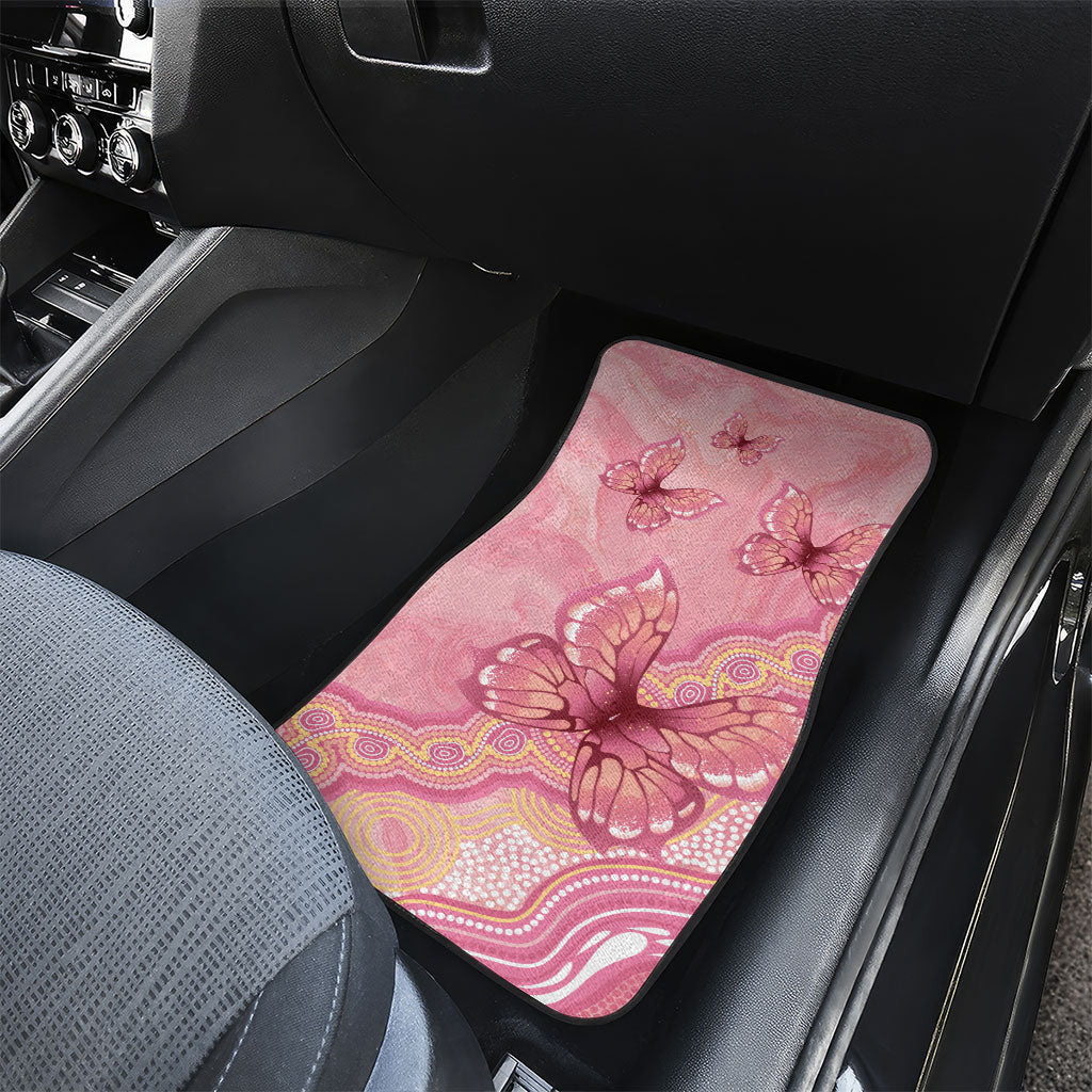 Dreamy Butterfly Collar Australia Breast Cancer Pink Car Mats Indigenous Art