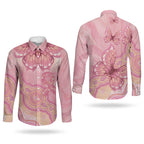 Dreamy Butterfly Collar Australia Breast Cancer Pink Couples Matching Off Shoulder Short Dress and Long Sleeve Button Shirt Indigenous Art