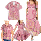 Dreamy Butterfly Collar Australia Breast Cancer Pink Family Matching Summer Maxi Dress and Hawaiian Shirt Indigenous Art