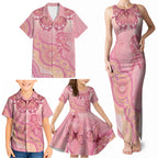 Dreamy Butterfly Collar Australia Breast Cancer Pink Family Matching Tank Maxi Dress and Hawaiian Shirt Indigenous Art