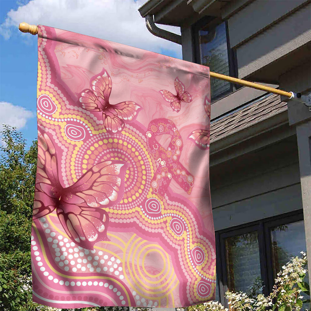 Dreamy Butterfly Collar Australia Breast Cancer Pink Garden Flag Indigenous Art