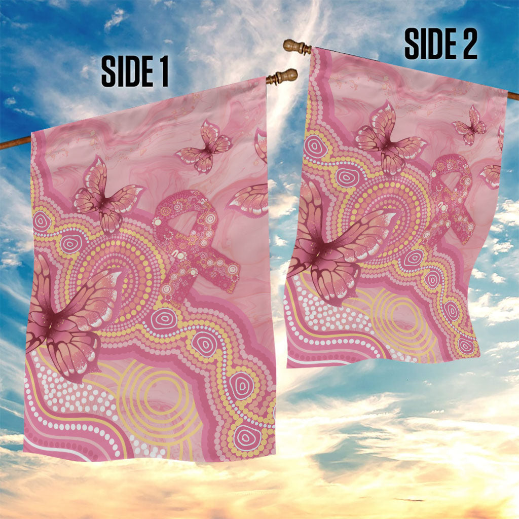 Dreamy Butterfly Collar Australia Breast Cancer Pink Garden Flag Indigenous Art
