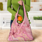Dreamy Butterfly Collar Australia Breast Cancer Pink Grocery Bag Indigenous Art