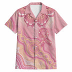 Dreamy Butterfly Collar Australia Breast Cancer Pink Hawaiian Shirt Indigenous Art