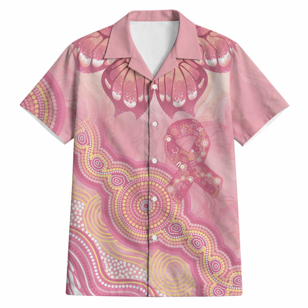 Dreamy Butterfly Collar Australia Breast Cancer Pink Hawaiian Shirt Indigenous Art