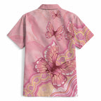 Dreamy Butterfly Collar Australia Breast Cancer Pink Hawaiian Shirt Indigenous Art
