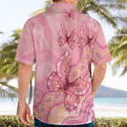 Dreamy Butterfly Collar Australia Breast Cancer Pink Hawaiian Shirt Indigenous Art