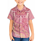 Dreamy Butterfly Collar Australia Breast Cancer Pink Hawaiian Shirt Indigenous Art