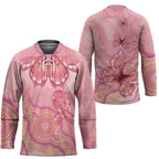 Dreamy Butterfly Collar Australia Breast Cancer Pink Hockey Jersey Indigenous Art