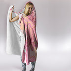 Dreamy Butterfly Collar Australia Breast Cancer Pink Hooded Blanket Indigenous Art