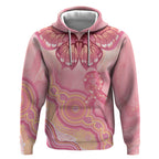 Dreamy Butterfly Collar Australia Breast Cancer Pink Hoodie Indigenous Art