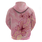 Dreamy Butterfly Collar Australia Breast Cancer Pink Hoodie Indigenous Art
