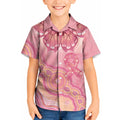 Dreamy Butterfly Collar Australia Breast Cancer Pink Kid Hawaiian Shirt Indigenous Art
