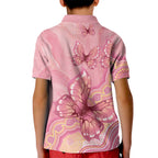 Dreamy Butterfly Collar Australia Breast Cancer Pink Kid Polo Shirt Indigenous Art
