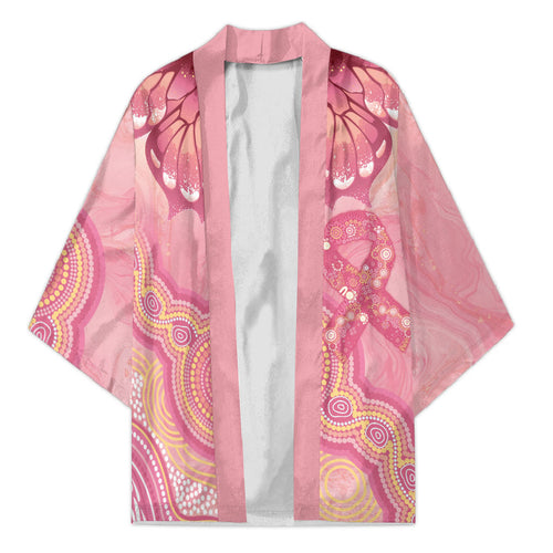 Dreamy Butterfly Collar Australia Breast Cancer Pink Kimono Indigenous Art