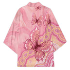 Dreamy Butterfly Collar Australia Breast Cancer Pink Kimono Indigenous Art