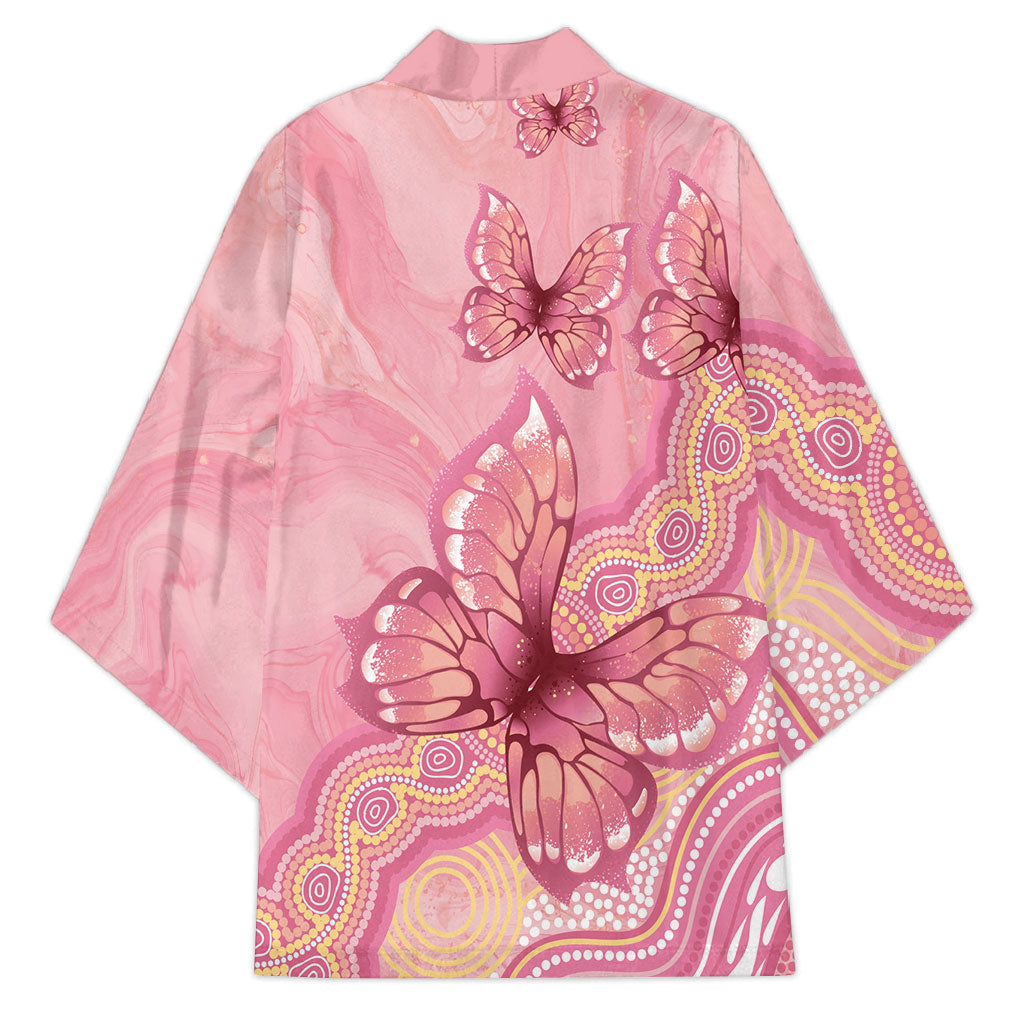 Dreamy Butterfly Collar Australia Breast Cancer Pink Kimono Indigenous Art