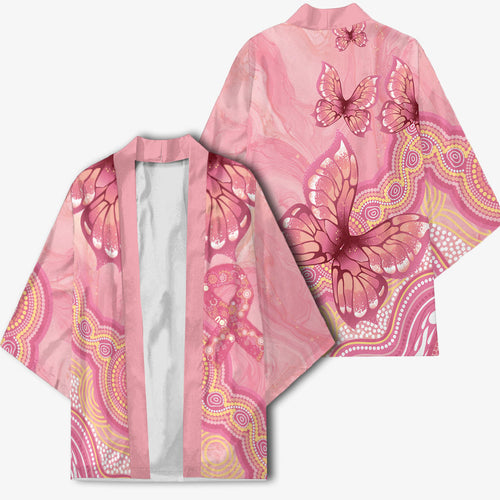 Dreamy Butterfly Collar Australia Breast Cancer Pink Kimono Indigenous Art