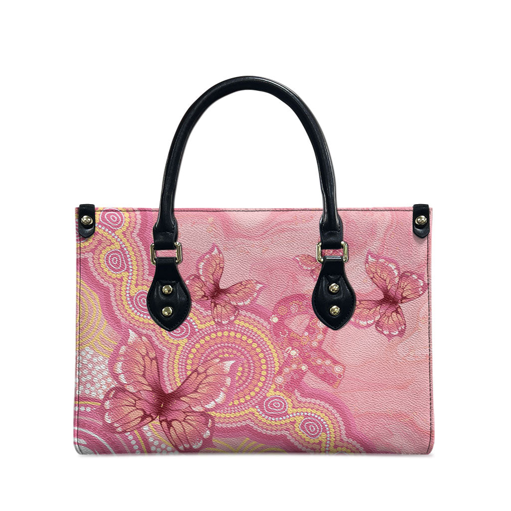 Dreamy Butterfly Collar Australia Breast Cancer Pink Leather Bag Indigenous Art
