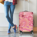 Dreamy Butterfly Collar Australia Breast Cancer Pink Luggage Cover Indigenous Art