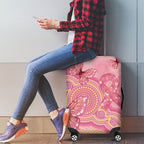 Dreamy Butterfly Collar Australia Breast Cancer Pink Luggage Cover Indigenous Art