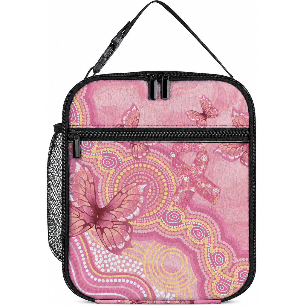 Dreamy Butterfly Collar Australia Breast Cancer Pink Lunch Bag Indigenous Art