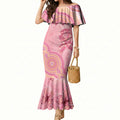 Dreamy Butterfly Collar Australia Breast Cancer Pink Mermaid Dress Indigenous Art