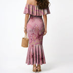 Dreamy Butterfly Collar Australia Breast Cancer Pink Mermaid Dress Indigenous Art