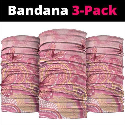Dreamy Butterfly Collar Australia Breast Cancer Pink Neck Gaiter Indigenous Art