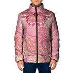 Dreamy Butterfly Collar Australia Breast Cancer Pink Padded Jacket Indigenous Art