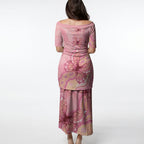 Dreamy Butterfly Collar Australia Breast Cancer Pink Puletasi Indigenous Art