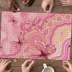 Dreamy Butterfly Collar Australia Breast Cancer Pink Puzzle Indigenous Art