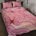 Dreamy Butterfly Collar Australia Breast Cancer Pink Quilt Bed Set Indigenous Art