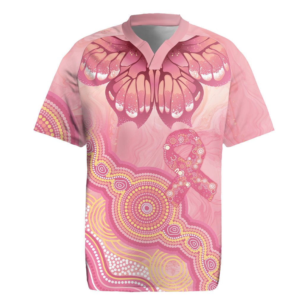 Dreamy Butterfly Collar Australia Breast Cancer Pink Rugby Jersey Indigenous Art
