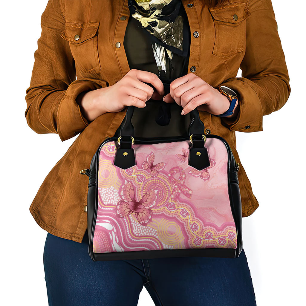 Dreamy Butterfly Collar Australia Breast Cancer Pink Shoulder Handbag Indigenous Art