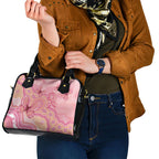 Dreamy Butterfly Collar Australia Breast Cancer Pink Shoulder Handbag Indigenous Art