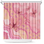 Dreamy Butterfly Collar Australia Breast Cancer Pink Shower Curtain Indigenous Art
