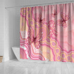 Dreamy Butterfly Collar Australia Breast Cancer Pink Shower Curtain Indigenous Art