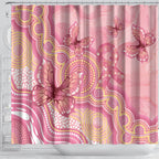 Dreamy Butterfly Collar Australia Breast Cancer Pink Shower Curtain Indigenous Art