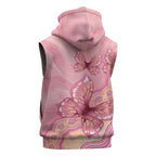 Dreamy Butterfly Collar Australia Breast Cancer Pink Sleeveless Hoodie Indigenous Art